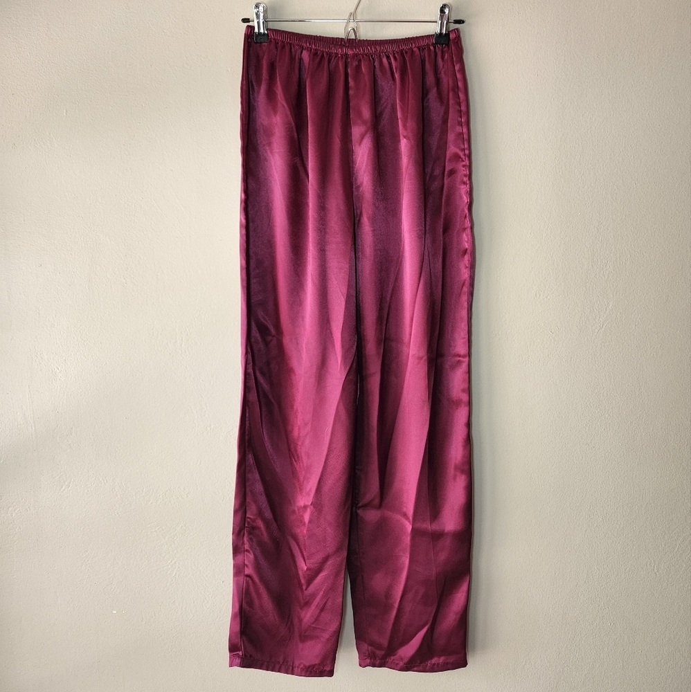 Deep Magenta Polyester Pants